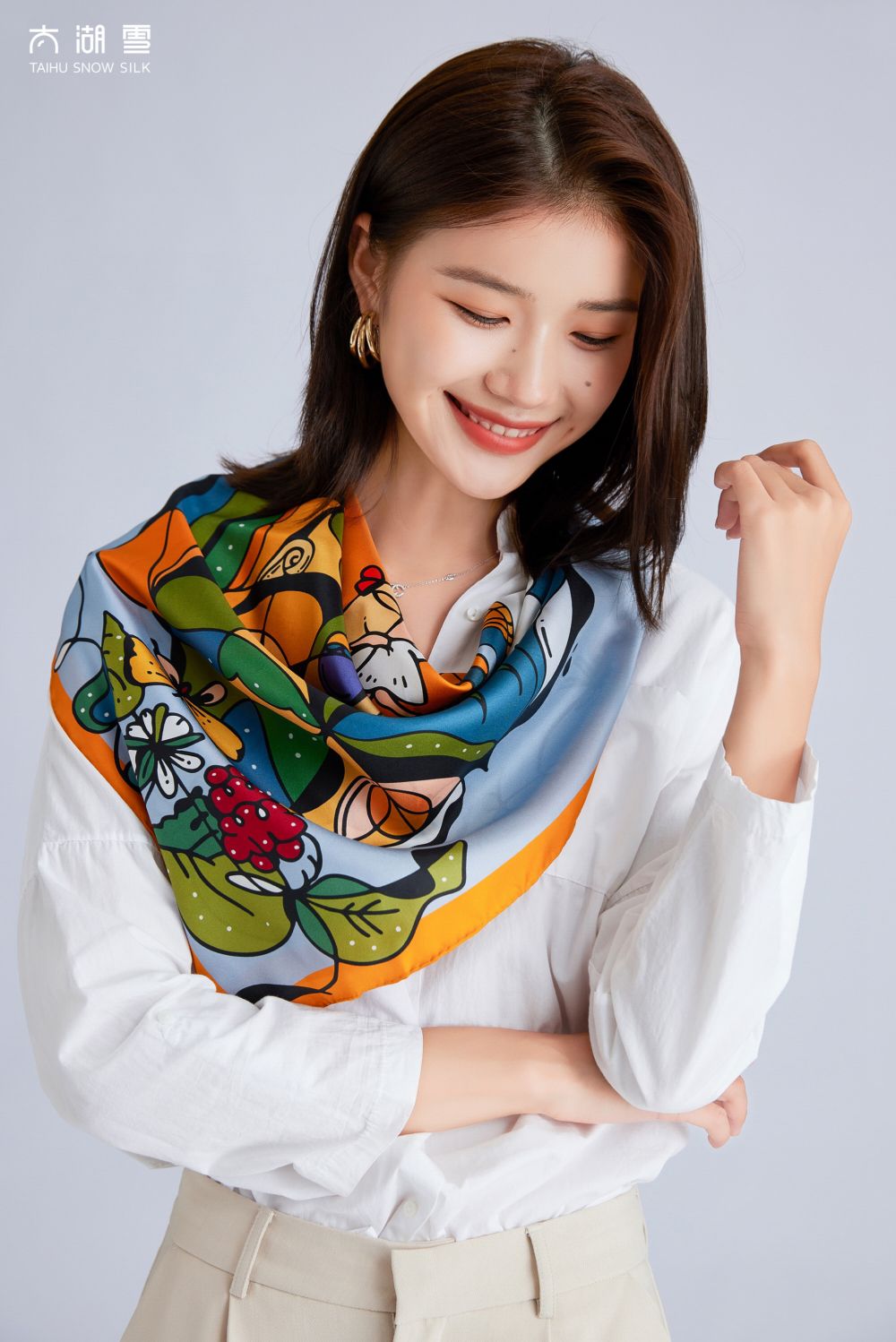 orange series silk bandana (4) باندانا الحرير سلسلة البرتقال (4)