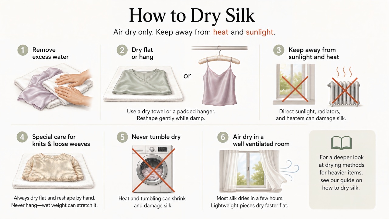 how-to-dry-silk كيفية تجفيف الحرير